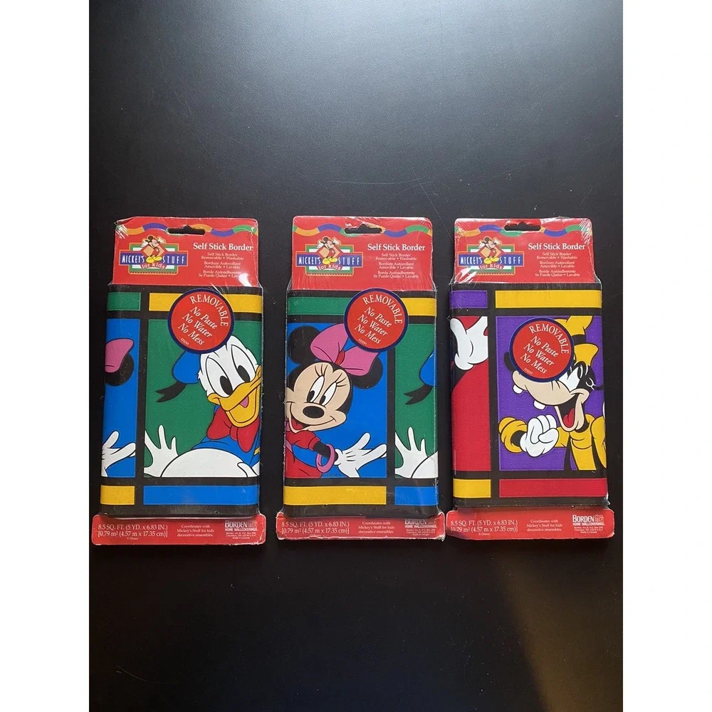 Vintage Disney Mnnie Mickey Mouse Film Roll Wallpaper Border Borden 15 Yards 3pk
